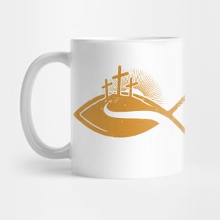 Christian Apparel Clothing Gifts - Calvery Jesus Fish Mug